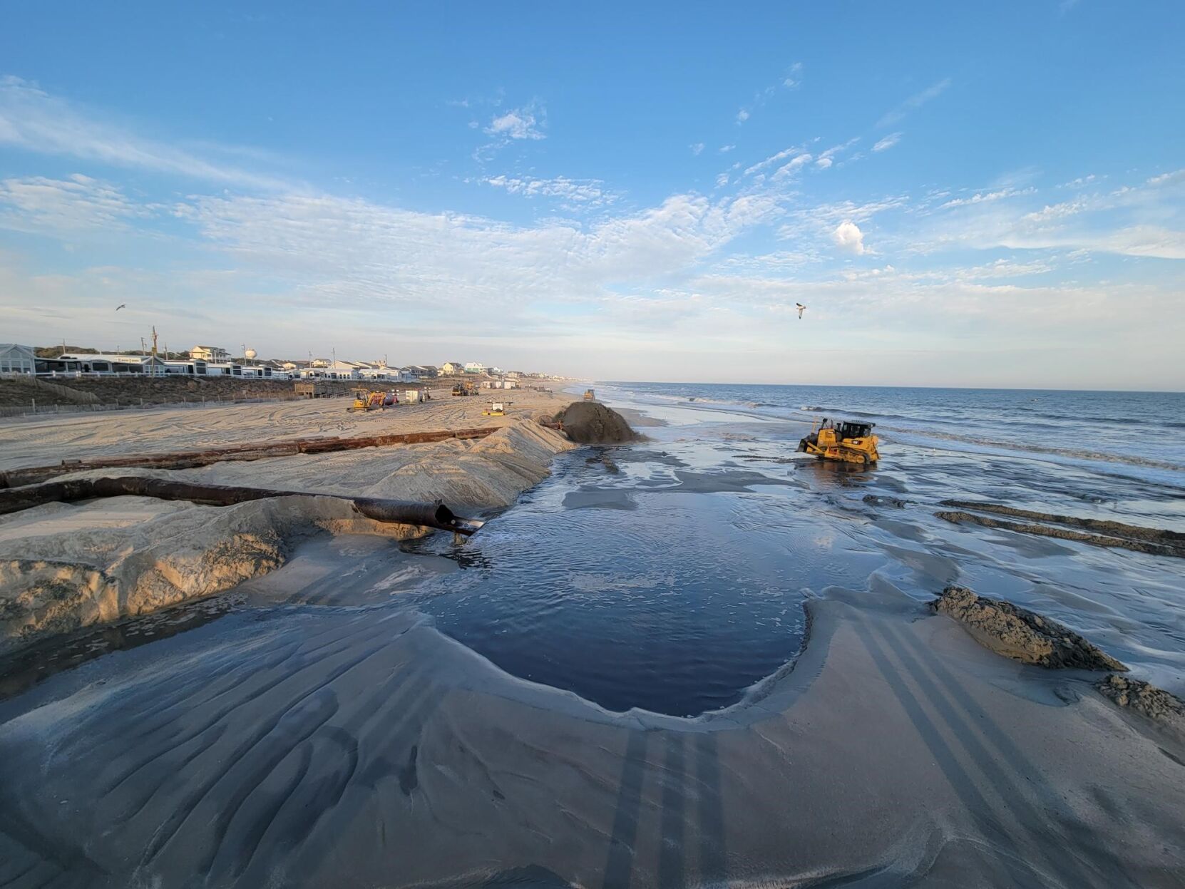 Emerald Isle nourishment project continues over Easter weekend; 1 sea turtle killed